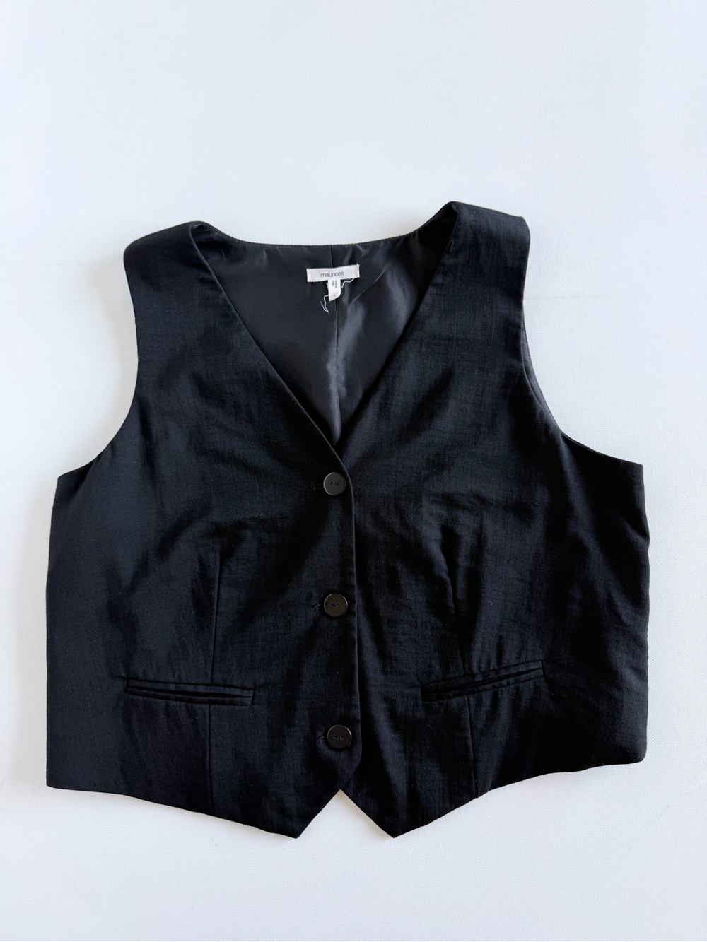 Maurices Black Tailored Button Front Suit Vest Large Y2K Office Career